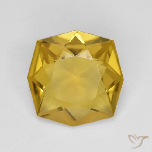 3.55ct Natural Medium Gold Citrine, Emerald Cut, VVS