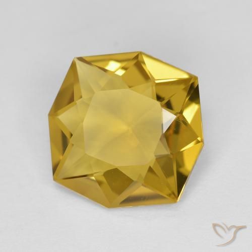 3.55 ct Golden Citrine Stone, Natural Citrine in Octagon Facet Shape for Sale