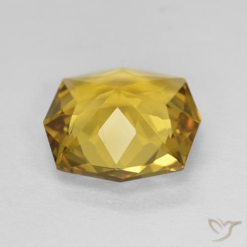 Citrine Gemstone in 11 x 11 mm (calibrated) Size for Sale, Citrine Stone in Medium Gold Color