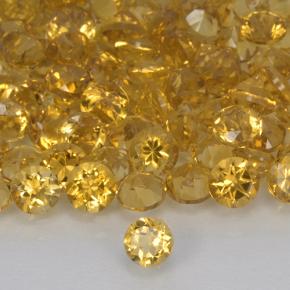 1.71 ctw Golden Citrine Stones, Natural Citrine in Round Facet Shape for Sale