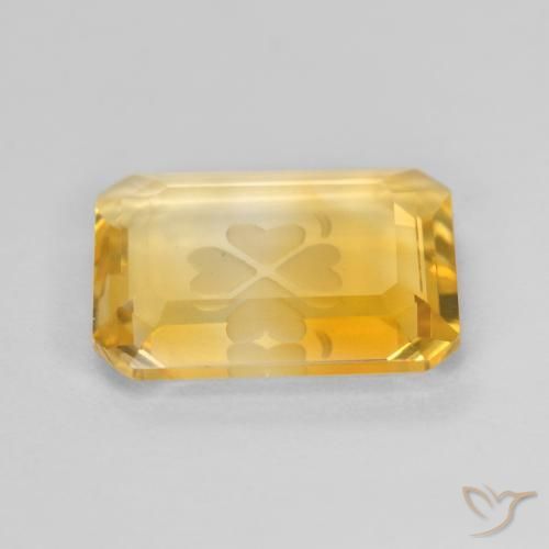 Citrine Gemstone in 12 x 10 mm (calibrated) Size for Sale, Citrine Stone in Medium Gold Color