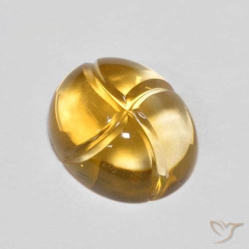 2.33 ct Yellow Citrine, 9.7 x 8 mm Carved From Brazil, Photo A