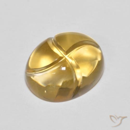 2.76 ct Golden Citrine Stone, Natural Citrine in Carved Oval Shape for Sale