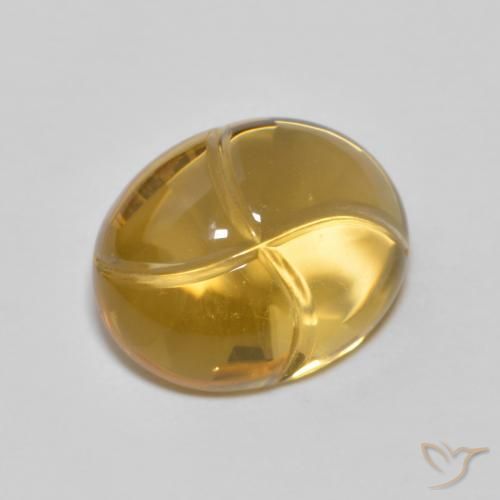 2.83 ct Golden Citrine Stone, Natural Citrine in Carved Oval Shape for Sale