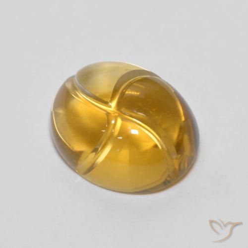 2.83 ct Yellow Citrine, 9.9 x 8 mm Carved From Brazil, Photo A