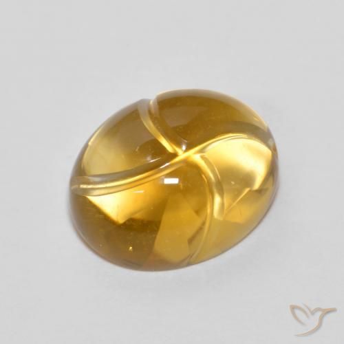 2.83 ct Golden Citrine Stone, Natural Citrine in Carved Oval Shape for Sale