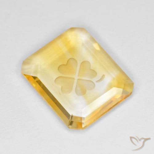 2.67ct Natural Gold Citrine, Emerald Cut, Transparent