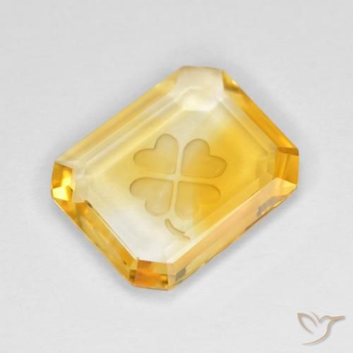 2.72ct Natural Medium Golden Citrine, Emerald Cut, Transparent