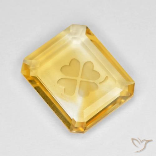 3.51 ct Yellow Citrine, 11.9 x 10 mm Carved From Brazil, Photo A