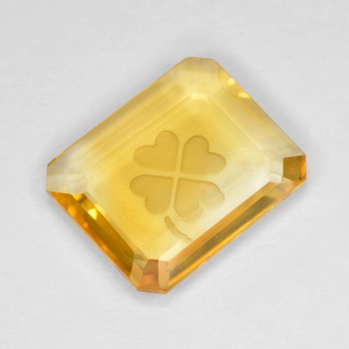Golden Orange Citrine Gem - 3.1ct Carved Octagon (ID: 602699)