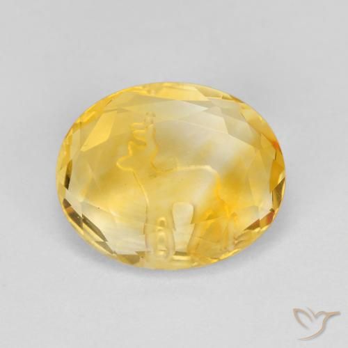 2.17ct Natural Medium Gold Citrine, Oval, Transparent