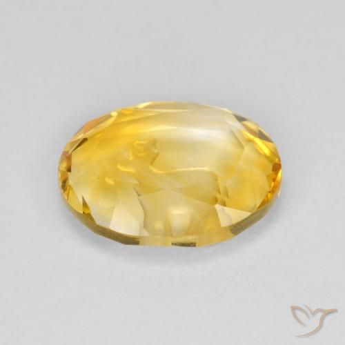 Citrine Gemstone in 10.3 x 8.4 mm Size for Sale, Citrine Stone in Medium Gold Color