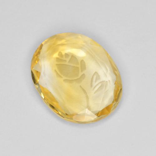 Citrine Doré carved oval 10 x 8mm du Brésil, poids de 1,42 ct, pierre gemme naturelle Non traité de pureté Transparent, 1 pièce de citrine, couleur : Or, dureté de Mohs de 7 convient aux bijoux de tous les jours, pierre de sagesse, Pierre du zodiaque Lion, Photo A