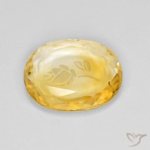 Citrine Gemstone in 12 x 10 mm (calibrated) Size for Sale, Citrine Stone in Bright Gold Color