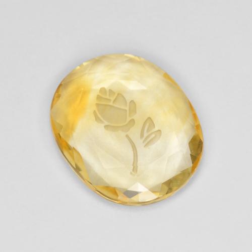 Doré vif Citrine gemme - 2.7ct Sculpté ovale (ID: 602711)