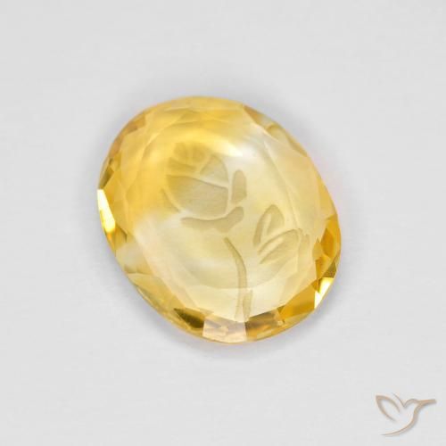 10 x 7,9mm ovaler goldener Citrin aus Brasilien, Gewicht von 1,51 ct, natürlicher Edelstein in Transparent Reinheit, 1 Stück ovaler Citrin - Farbe: Mittleres Gold, Mohs-Härte von 7 Geeignet für den täglichen Gebrauch im Schmuck, Jahr des Hahn-Edelsteins, Photo A