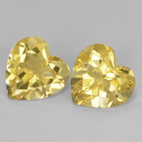 Light Yellow Citrine Gem - 1ct Heart Facet (ID: 603870)