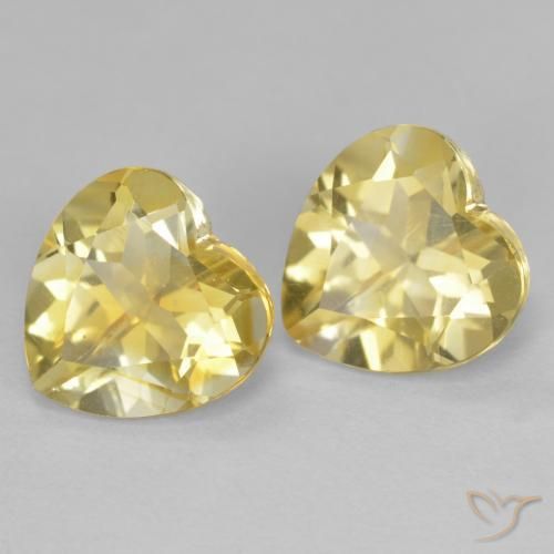 2.37 ctw Yellow Citrine Stones, Natural Citrine in Heart Facet Shape for Sale