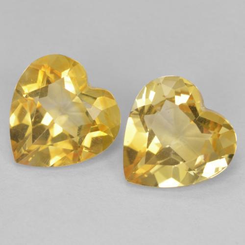 Jaune solidage Citrine gemme - 1.1ct Coeur facette (ID: 603877)