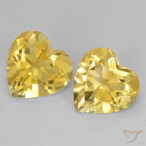1.97 ct Yellow Citrine, 7.1 x 57 mm Heart Cut From Brazil, Photo A