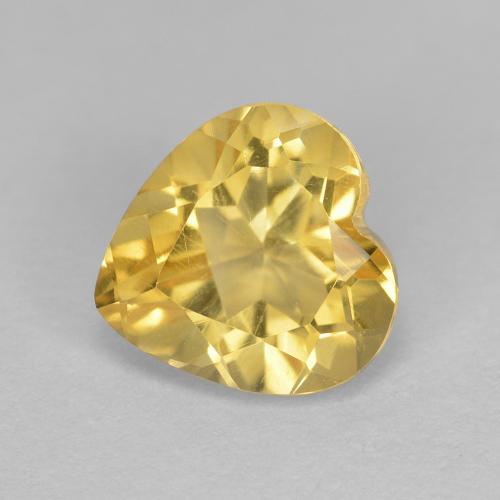 Medium Gold Citrin Edelstein - 1.2ct Herz facettiert (ID: 604496)