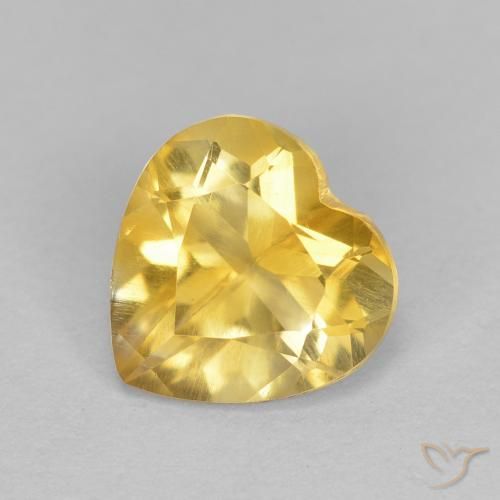 Citrina Dorado Forma de corazón de 1.07 ct de Brasil, dimensión 7 x 7mm, piedra preciosa natural No tratado, claridad VS, Citrina de 1 pieza en color Oro, dureza Mohs de 7 Adecuado para joyas de uso diario, Año de la piedra preciosa del gallo, Photo A