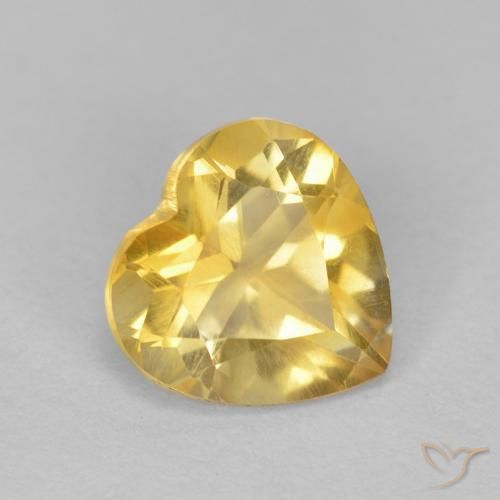 1.07 ct Golden Citrine Stone, Natural Citrine in Heart Facet Shape for Sale