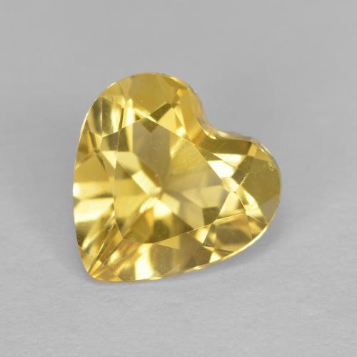 Citrina Forma de corazón de 1,03 ct de Brasil, Dimensión 7,1 x 7mm, Claridad VS, Piedra preciosa natural No tratado, 1 pieza de Citrina en color Dorado, Dureza Mohs de 7 Adecuado para joyas de uso diario, Simboliza abundancia y prosperidad, Photo A