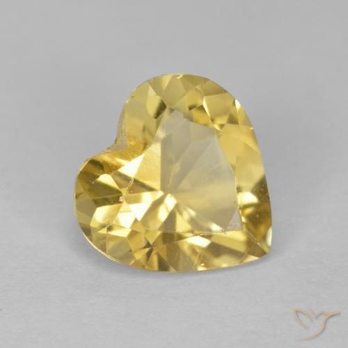 1.00 ct Golden Citrine Stone, Natural Citrine in Heart Facet Shape for Sale
