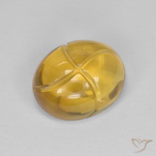2.84 ct Golden Citrine Stone, Natural Citrine in Carved Oval Shape for Sale