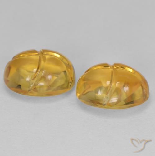 Citrine Gemstones in 10 x 8 mm (calibrated) Size for Sale, Citrine Stones in Medium Gold Color