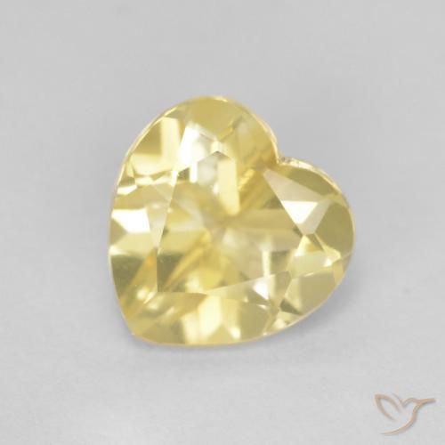 1.17ct Natural Bright Gold Citrine, Heart, VS