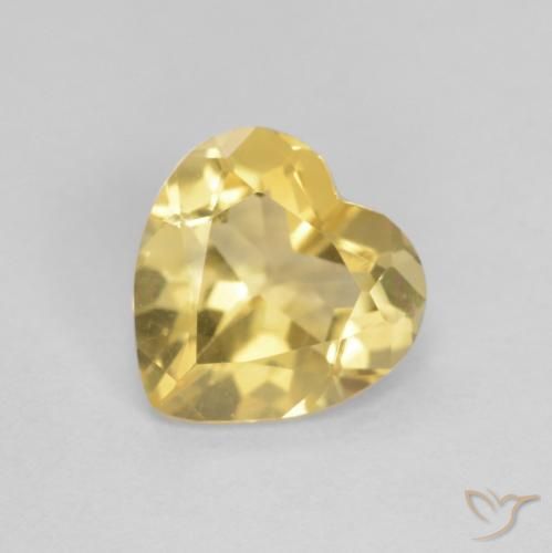 Citrina Dorado Corazón de 7 x 6,9mm de Brasil, peso de 1.01 ct, piedra preciosa natural No tratado en VS Clarity, Citrina Forma de corazón de 1 pieza - Color: Amarillo dorado, dureza Mohs de 7 Adecuado para joyas de uso diario, Piedra del Zodiaco Leo, Photo A