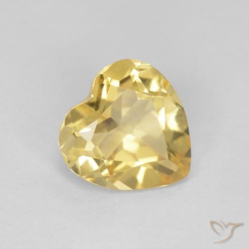 1.01 ct Golden Citrine Stone, Natural Citrine in Heart Facet Shape for Sale