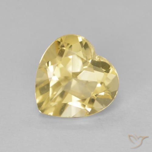 1.24ct Natural Yellowish Gold Citrine, Heart, VS