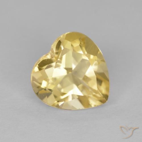 1.24 ct Golden Citrine Stone, Natural Citrine in Heart Facet Shape for Sale