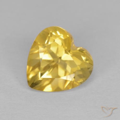 Citrina Dorado Forma de corazón de 1.26 ct de Brasil, dimensión 7,1 x 7,1mm, piedra preciosa natural No tratado, claridad VS, Citrina de 1 pieza en color Dorado medio, dureza Mohs de 7 Adecuado para joyas de uso diario, Piedra del comerciante, Photo A