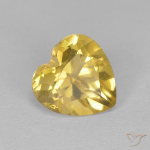 1.26 ct Golden Citrine Stone, Natural Citrine in Heart Facet Shape for Sale