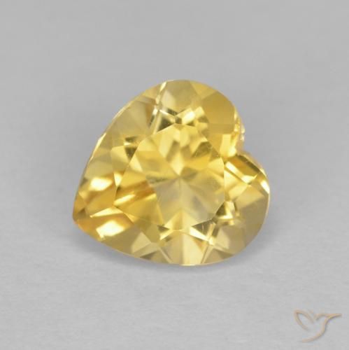 Citrina Dorado Forma de corazón de 1.15 ct de Brasil, dimensión 7,1 x 6,8mm, piedra preciosa natural No tratado, claridad VS, Citrina de 1 pieza en color Dorado, dureza Mohs de 7 Adecuado para joyas de uso diario, Simboliza abundancia y prosperidad, Photo A