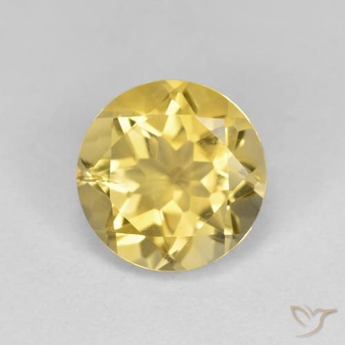 1.84 ct Golden Citrine Stone, Natural Citrine in Round Facet Shape for Sale