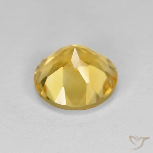 Citrine Gemstone in 8 mm (calibrated) Size for Sale, Citrine Stone in Bright Gold Color