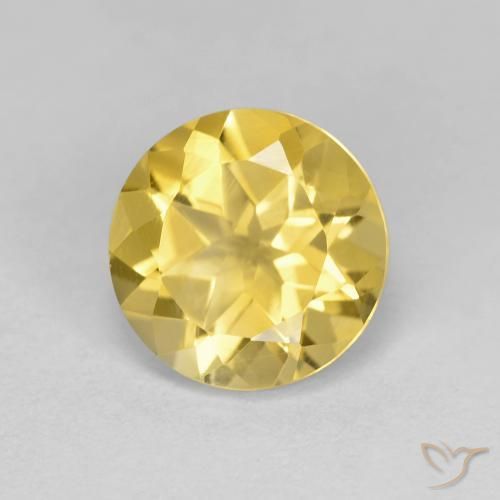 1.90 ct Golden Citrine Stone, Natural Citrine in Round Facet Shape for Sale