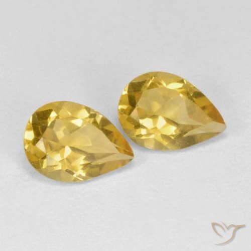 1.21 ctw Golden Citrine Stones, Natural Citrine in Pear Facet Shape for Sale
