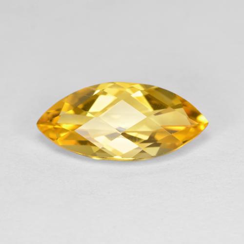 Golden Citrine Gem - 2.5ct Marquise Checkerboard (double sided) (ID: 606470)