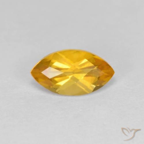 1.02ct Natural Deep Golden Orange Citrine, Marquise, VS
