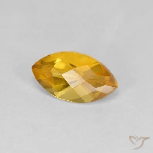 1.02 ct Golden Citrine Stone, Natural Citrine in Marquise Checkerboard Shape for Sale