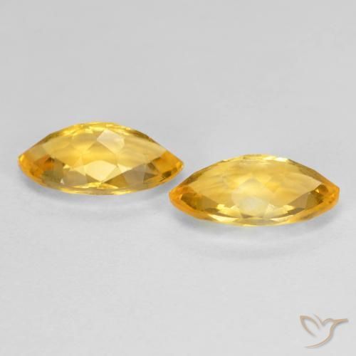 Citrine Gemstones in 9.2 x 5.2 mm Size for Sale, Citrine Stones in Orange-Gold Color