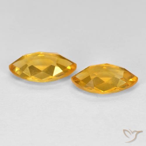 Citrine Gemstones in 8.8 x 5 mm Size for Sale, Citrine Stones in Orange-Gold Color