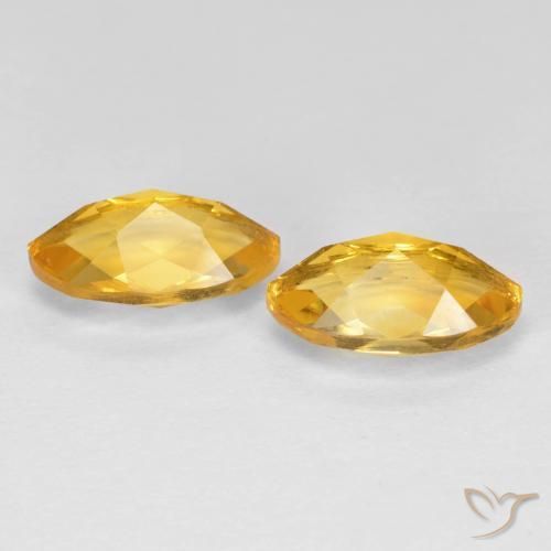 Citrine Gemstones in 9.1 x 5.1 mm Size for Sale, Citrine Stones in Medium-Dark Golden Color