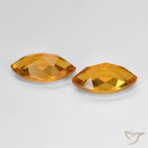 Citrine Gemstones in 9.1 x 5 mm Size for Sale, Citrine Stones in Dark Orange Color